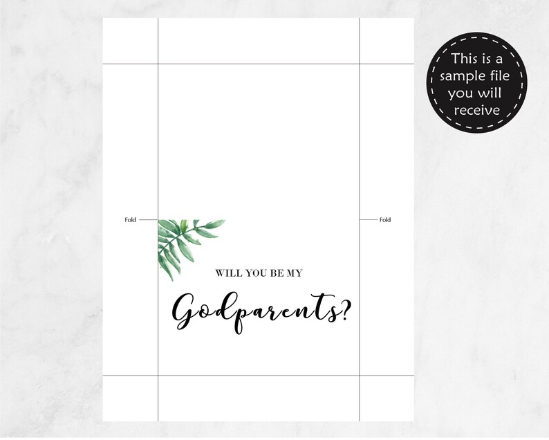 Godparent Proposal Card Printable - Printable Word Searches