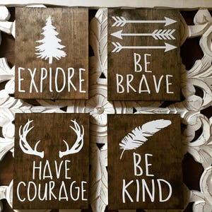 Nursey wood signs deer courage