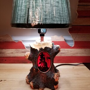 Tree Log lamp, Night light. Cabin, Bear, country, lake house image 1