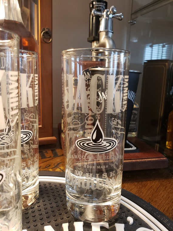 Set Of 4 Jack Daniels Glasses Glass Charcoal Filtering Etsy