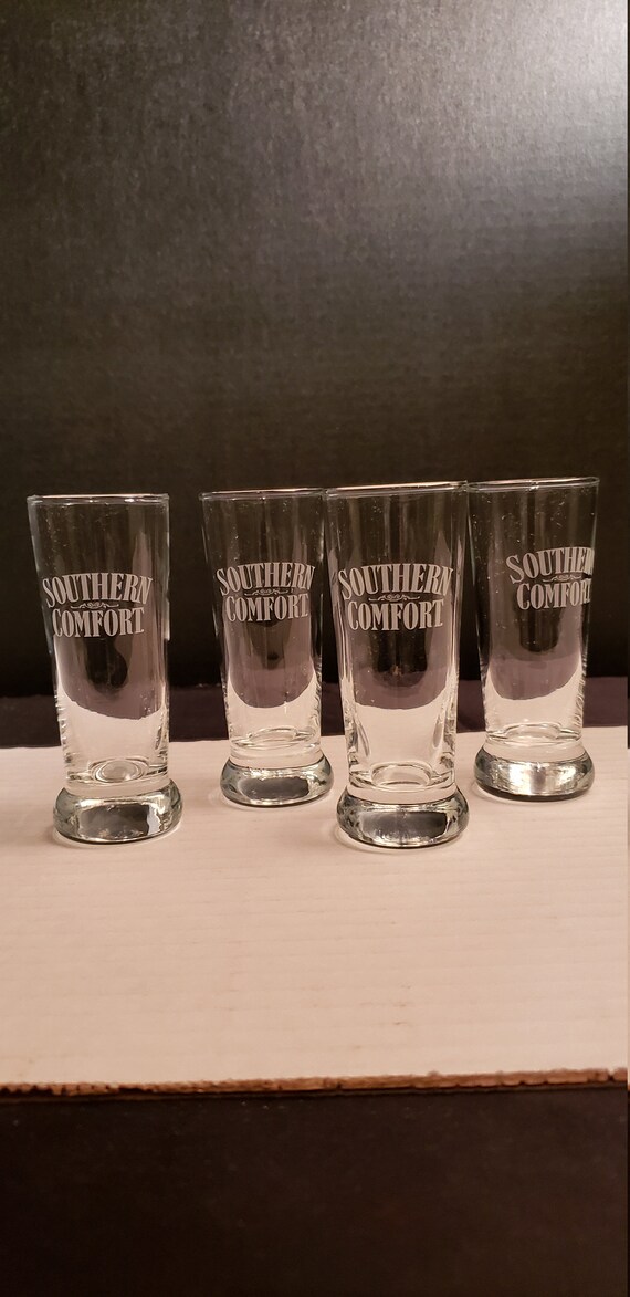 Set Of 4 Southern Comfort Tall Shot Glasses Glass Etsy