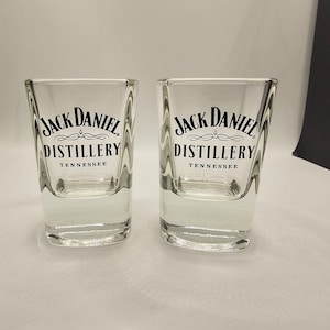 Older Jack Daniels Distillery Tall Shot Glasses