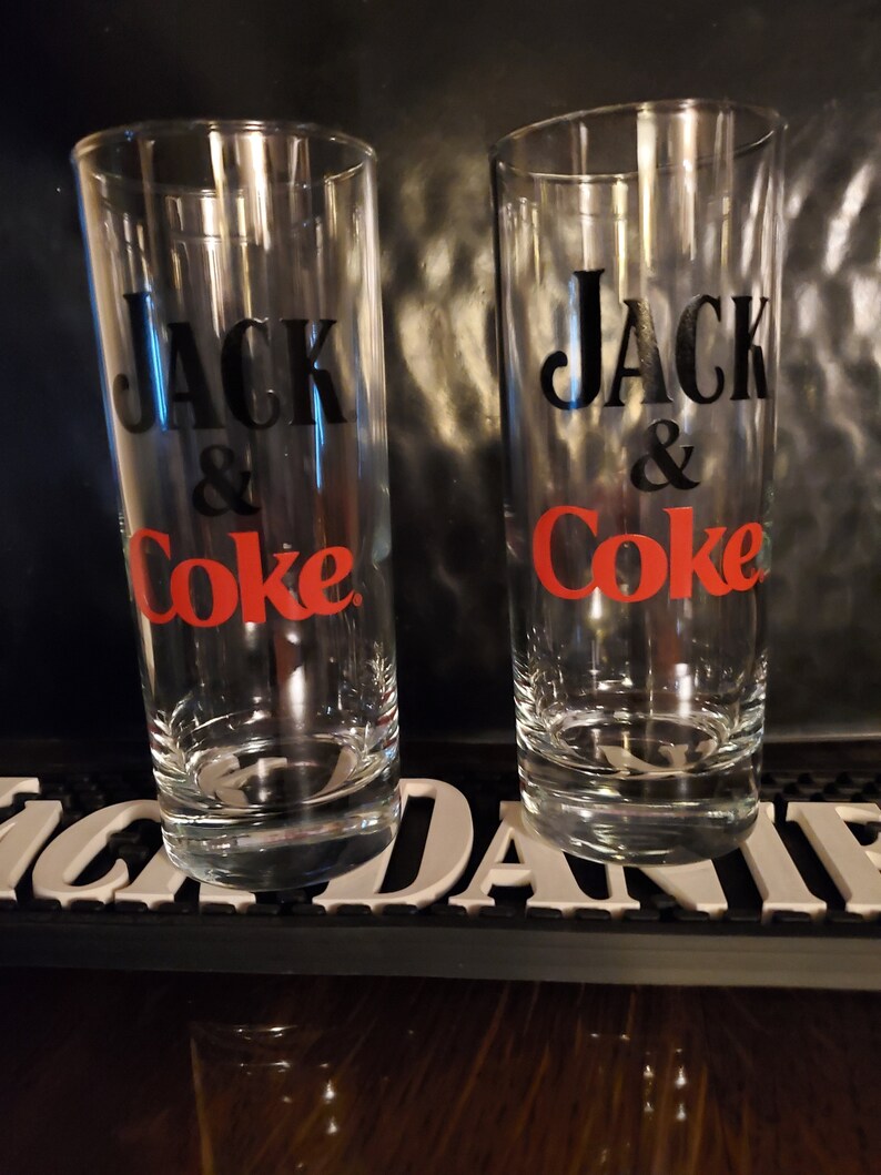 Jack Daniels Jack and Coke Glasses. Set of 2 | Etsy
