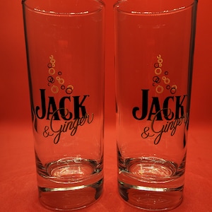 Set of 2 Jack Daniels Jack and Ginger High Ball Glasses