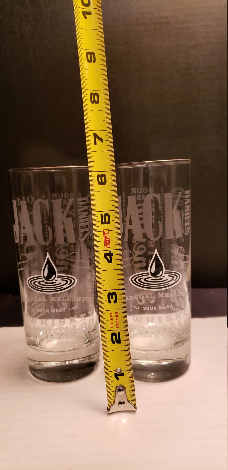 Set of 4 Jack Daniels Glasses, Glass. Charcoal Filtering Drop. Etsy