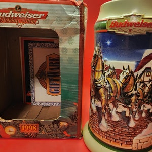 Beautiful Budweiser Clydesdale Mug, Stein, Glass