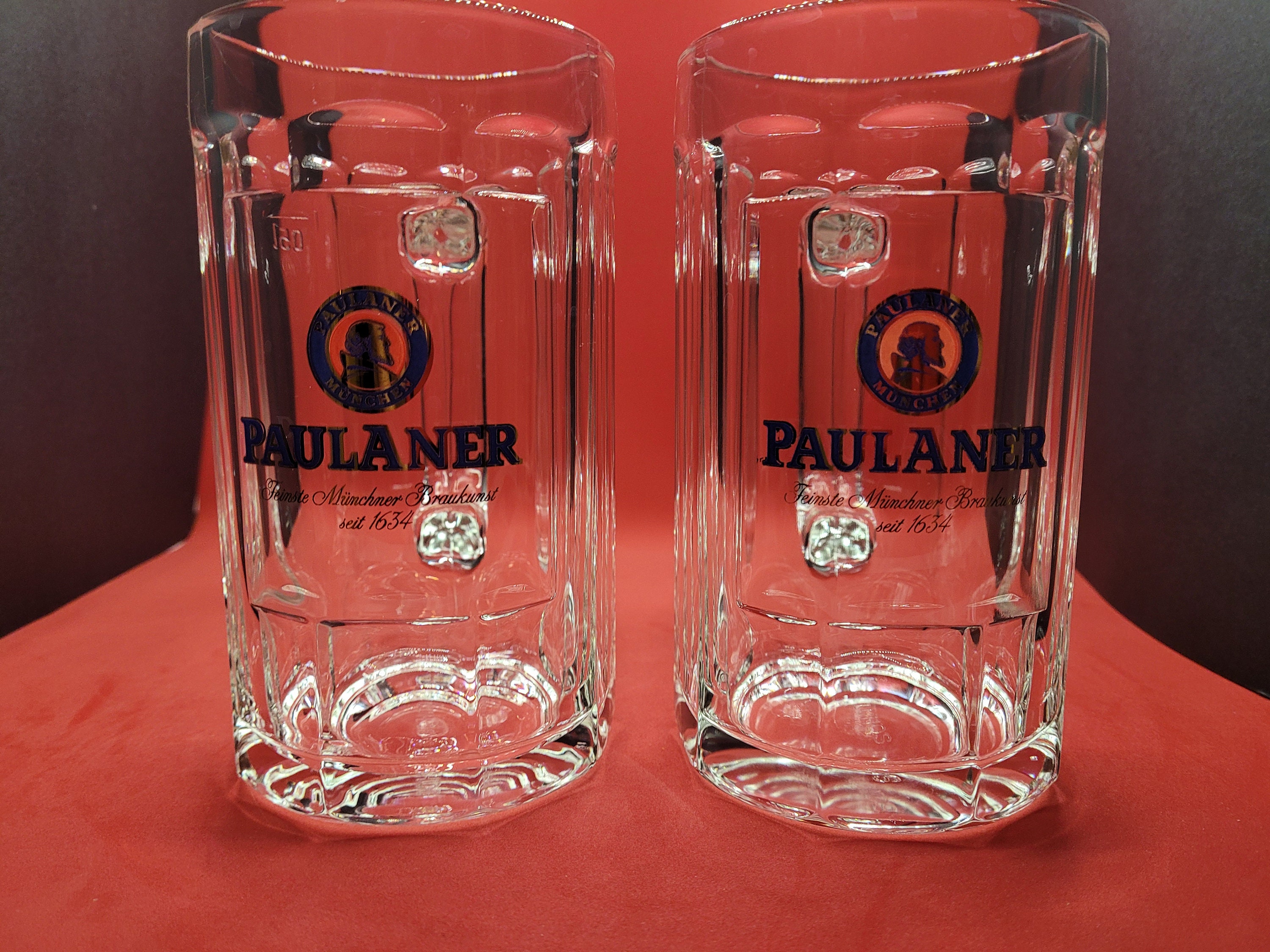 Set of 2 Beautiful Paulaner Beer Mugs Steins Glasses Etsy