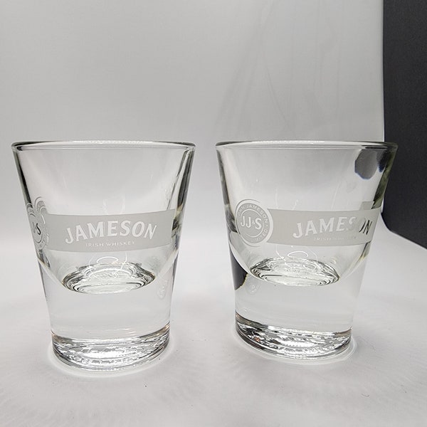 Set of 2 Heavy Jameson Irish Whiskey Shot Glasses