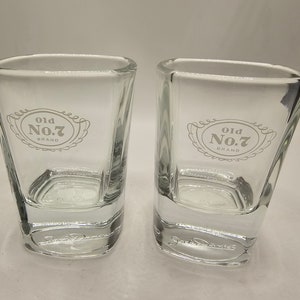 Set of 2 Jack Daniels Shot Glasses , Glass. Whiskey, Whisky, Bar, Man Cave