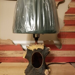 Tree Log lamp, Night light. Cabin, Bear, country, lake house image 5