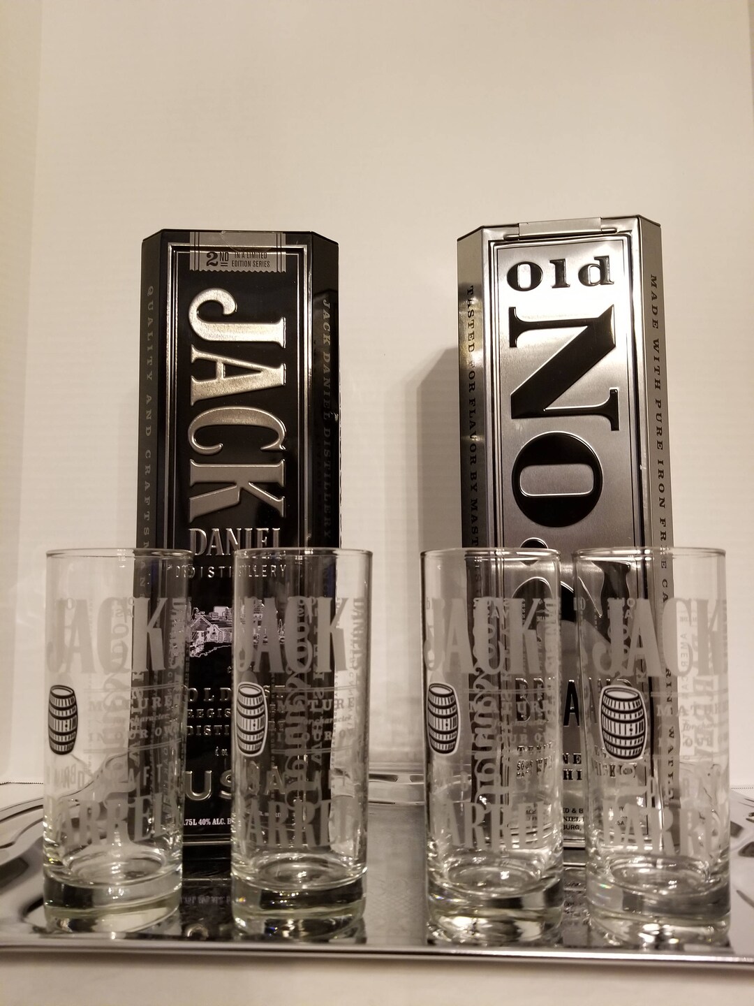 Set of 4 Jack Daniels Tall Glasses / Glass. High Ball - Etsy