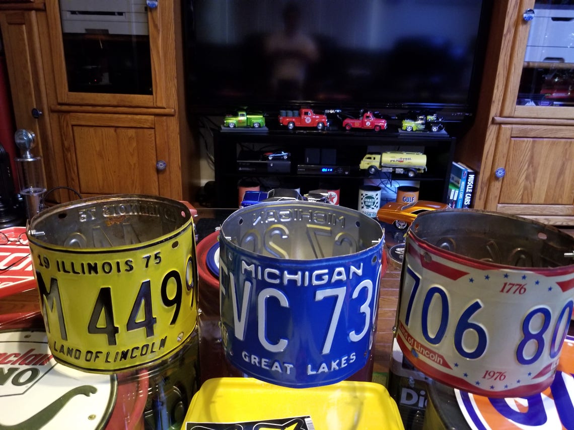 License Plate Lamp Shade. Each. Mancave Shade Man Cave Etsy