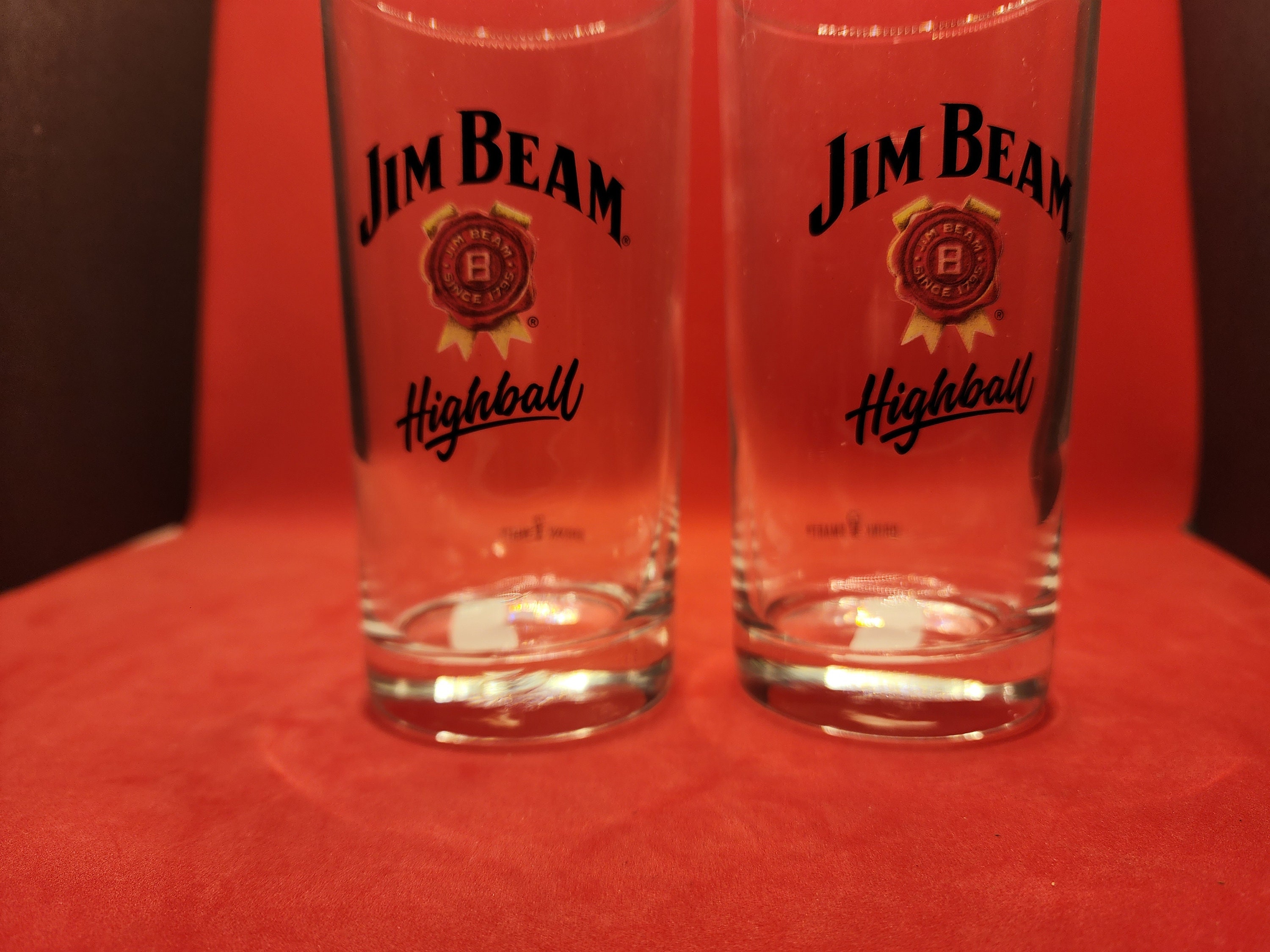 Set of 2 Jim Beam Tall High Ball Glasses Etsy