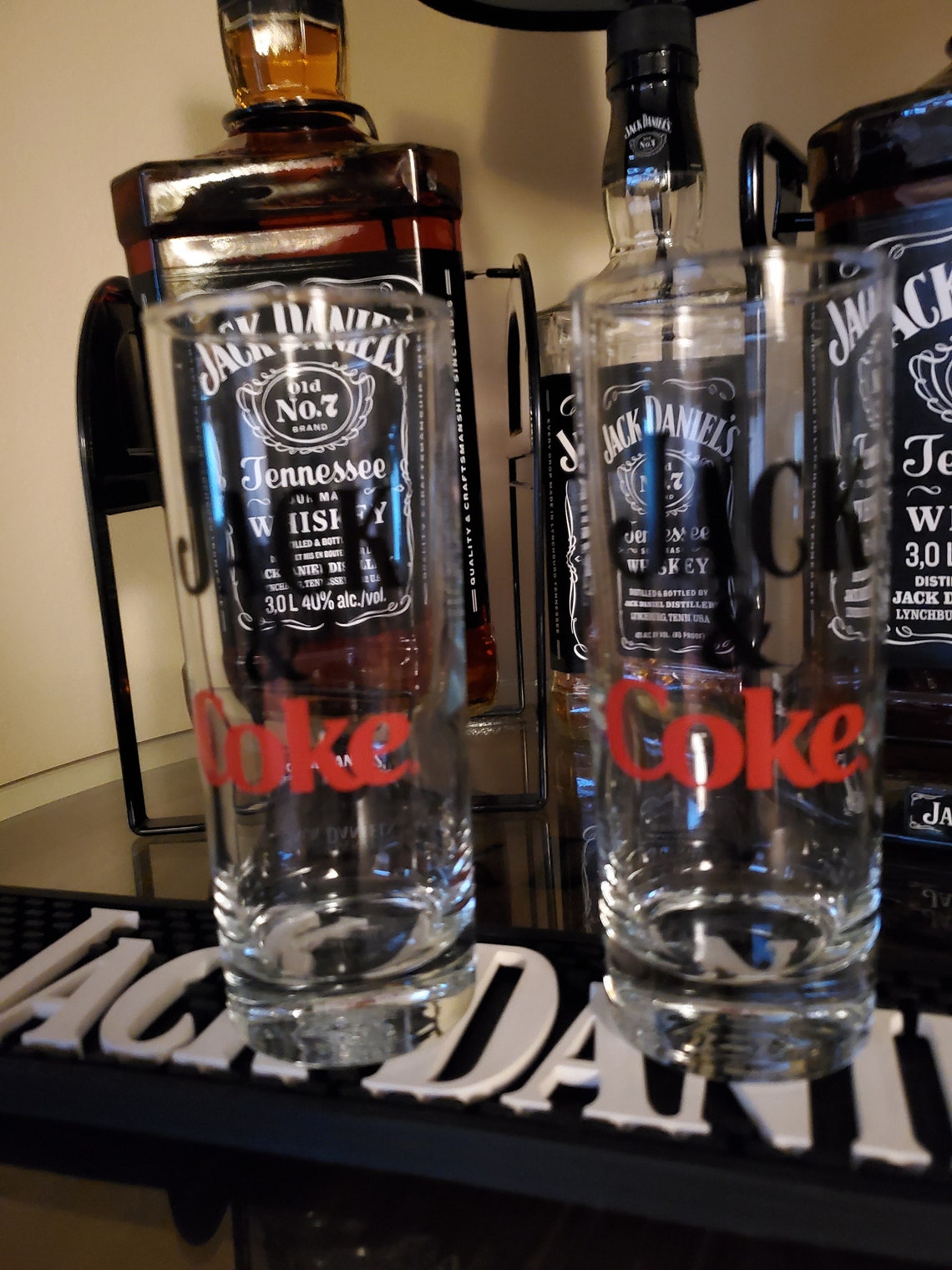 Jack Daniels Jack and Coke Glasses. Set of 2 Etsy
