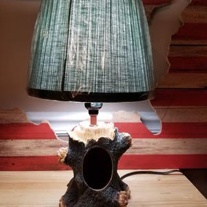 Tree Log lamp, Night light. Cabin, Bear, country, lake house image 4