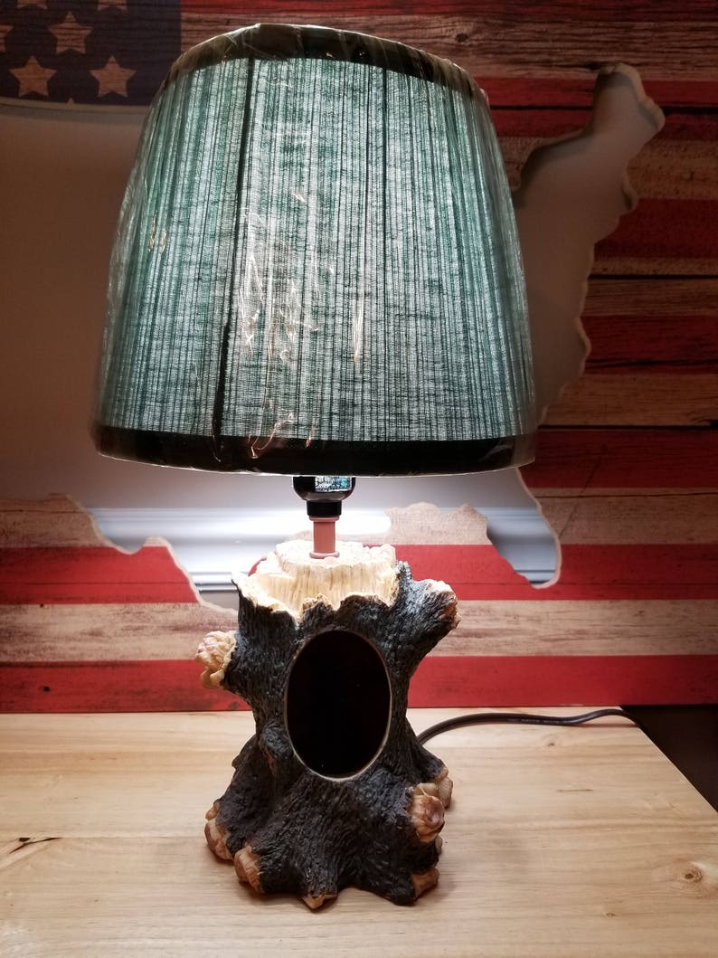 Tree Log lamp, Night light. Cabin, Bear, country, lake house image 4