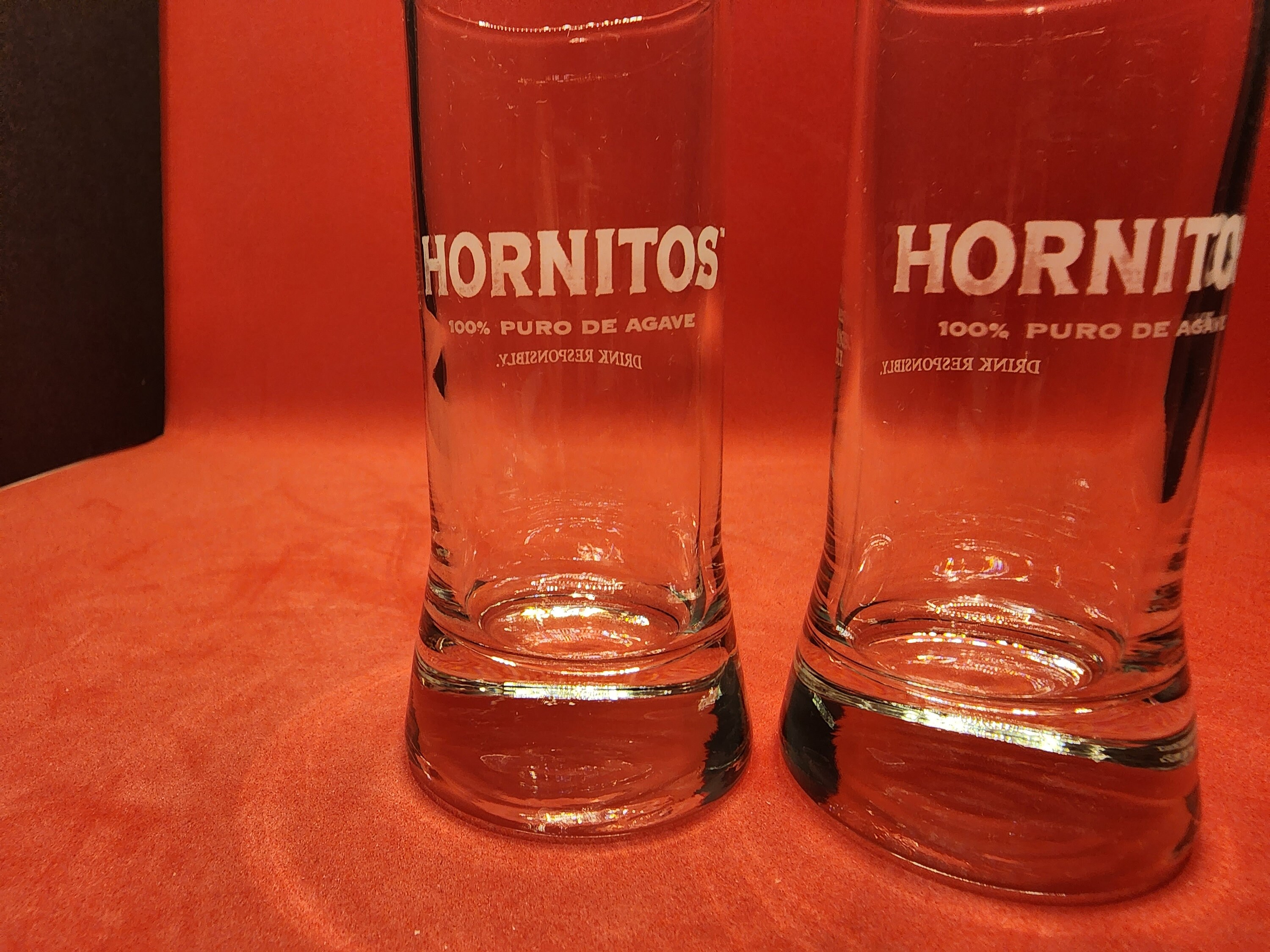 Set of 2 Tall Hornitos Tequila Shot Glasses Etsy