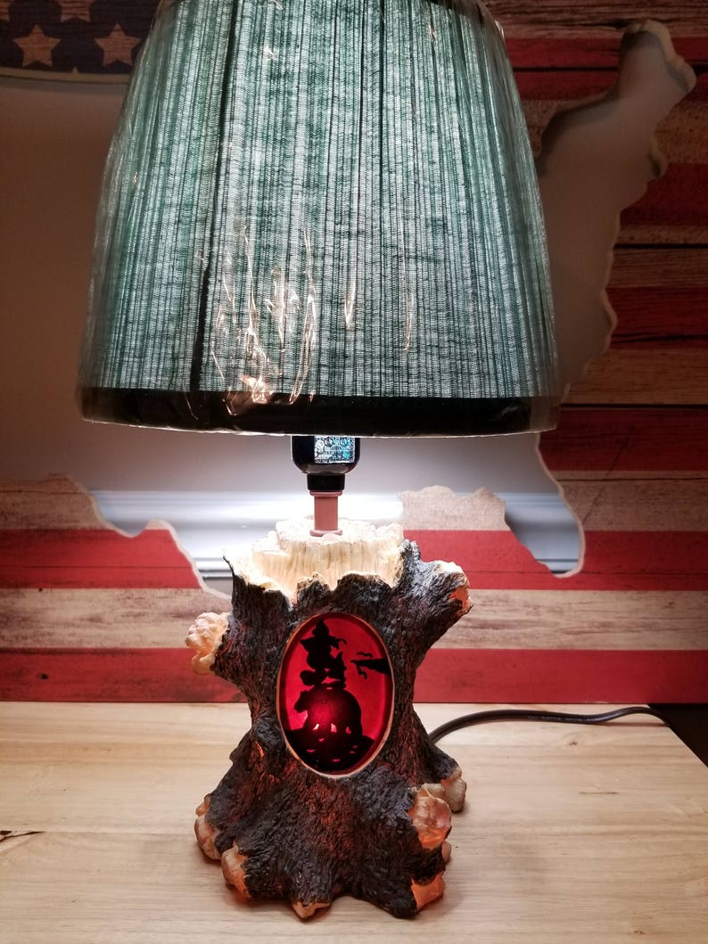 Tree Log lamp, Night light. Cabin, Bear, country, lake house image 2