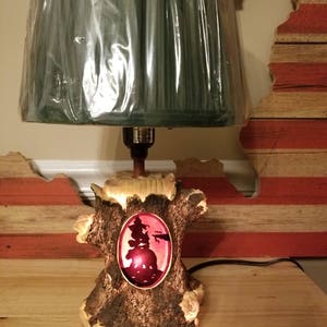 Tree Log lamp, Night light. Cabin, Bear, country, lake house image 3