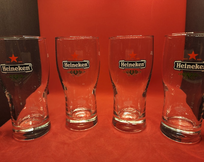 Set of 4 Heineken Glasses Etsy