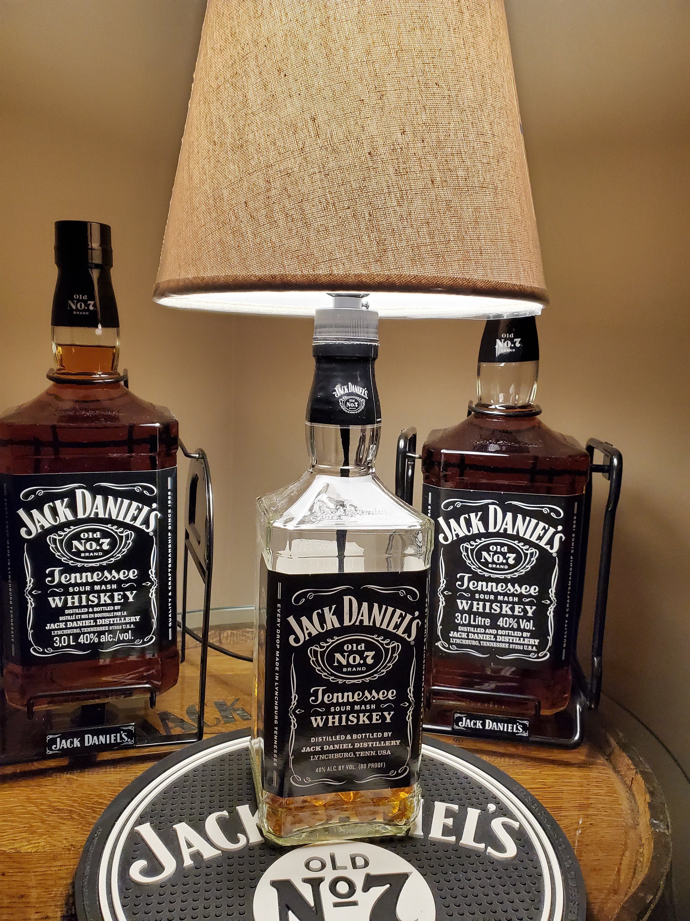 Leerling bruiloft gevechten Jack Daniels Lamp Large 1.75 Litre Bottle Lamp. 21 - Etsy