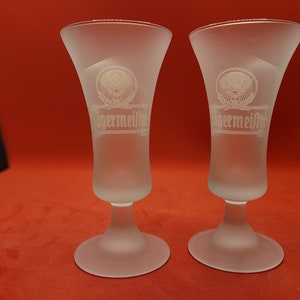 Set of 2 White Jagermeister Glasses