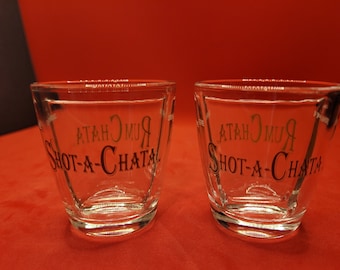 Lot de 2 verres à liqueur séparés Rhum Chata, Shata Chata