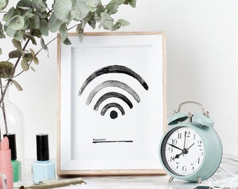 WIFI Sign, Printable Wall art, Minimalist, Guest Room Digital Download, Write on Password