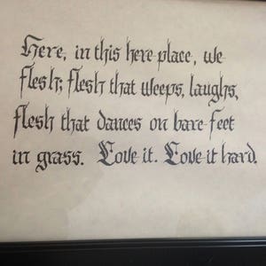 Example Custom Calligraphy Quote Toni Morrison Beloved image 1