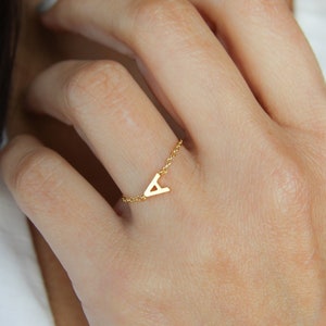 Anillo inicial, Anillo de letras personalizado, Anillo de letras personalizado, anillo personalizado, Anillo minimalista, Regalo para ella, Regalo del Día de las Madres, d inicial