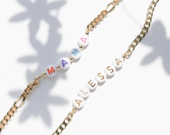 Custom name bracelet, couple bracelet set, Personalized Bracelet , Name Bracelet, family matching bracelets, chunky chain bracelets, initial