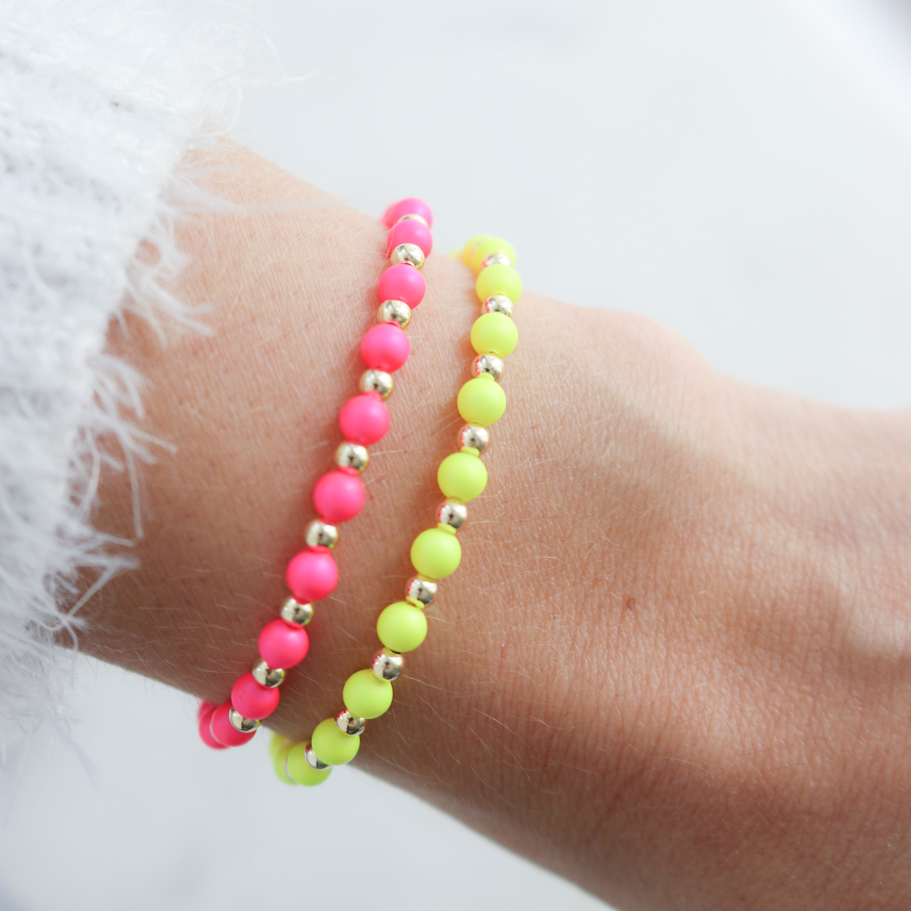 Neon Beaded bracelet Seed bead bracelets Neon Colorful Etsy