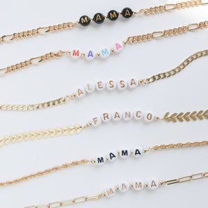 Custom name bracelet, couple bracelet set, Personalized Bracelet , Name Bracelet, family matching bracelets, chunky chain bracelets, initial image 9