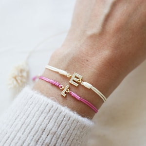 Initial friendship bracelet, Couples Bracelet, initial d, Girlfriend Bracelet, initial a bracelet, Custom tiny charm initial bracelet