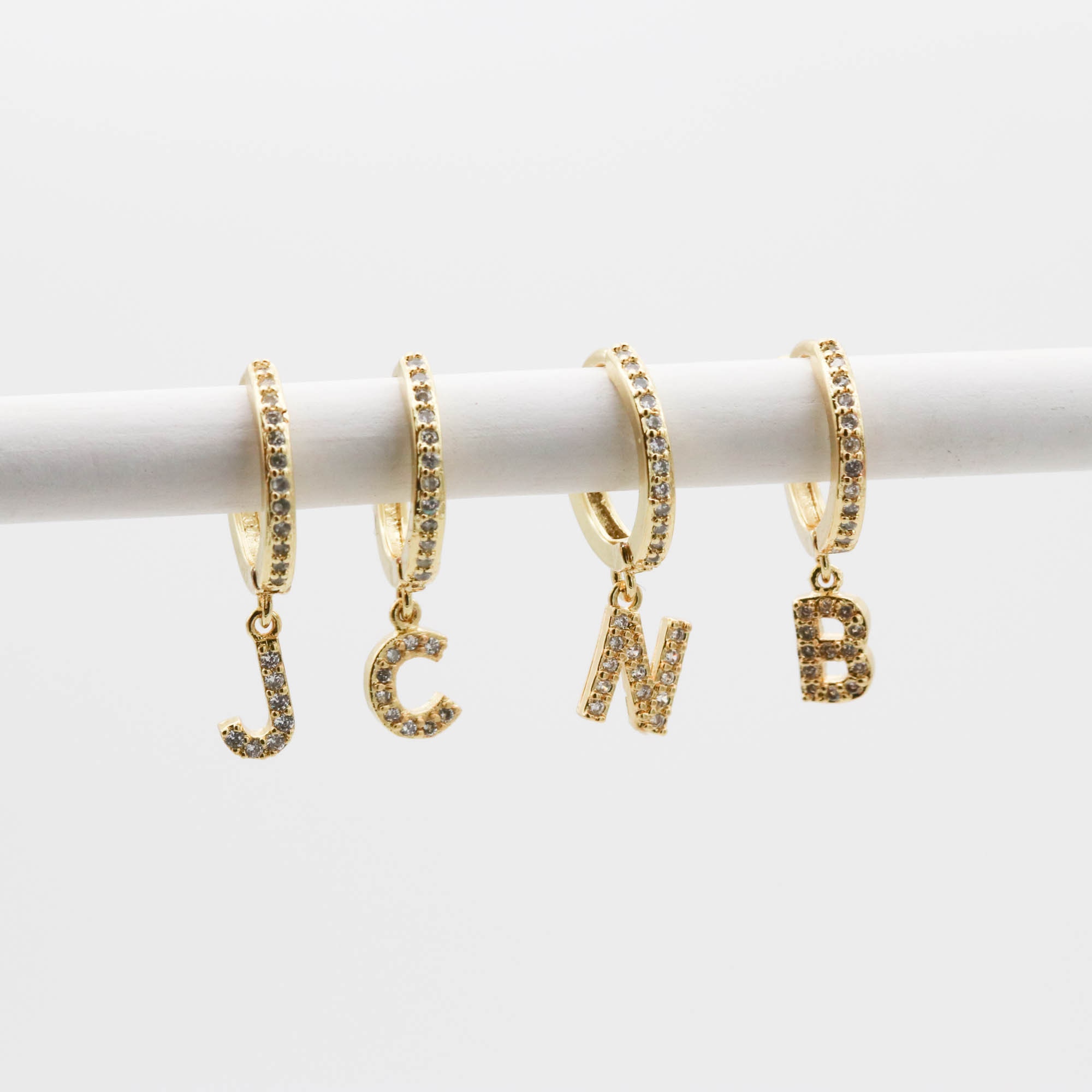 ファッション雑貨・小物その他 +DEINET+ D INITIAL EARRINGS IN GOLD KDTYM4S42111700F Initial Earrings, Letter Earrings, Tiny Hoop Initial