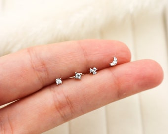 Tragus stud, Tragus pendiente, Tragus piercing, tragus jewelry, Tragus pendiente gold, Helix Stud, Cartilage Stud, cartilage stud pendiente gold