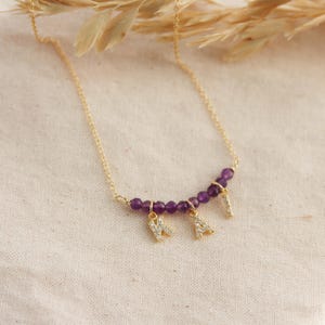 Colar de barra personalizado, colar inicial delicado, colar de letras, colar de nome de pedra de nascimento, colar de letra m, colar de pedra de nascimento para mãe