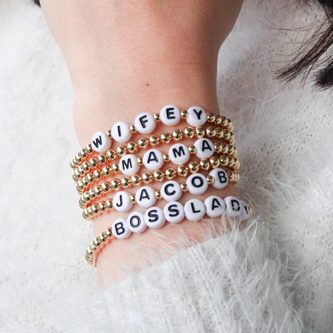 Stretch name bracelets Clearance