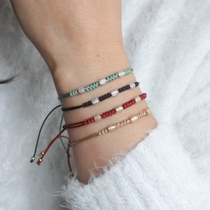 String friendship bracelet, Beaded bracelet, Boho Bracelet, Boho jewelry, matching bracelet femme, dainty Bracelet for woman, bohobracelet, image 8