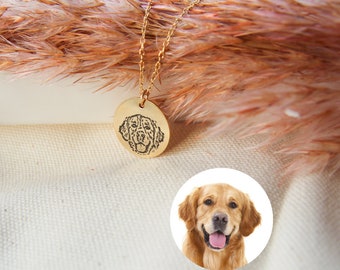 Aangepaste ketting huisdierportret: 18k gold filled hond en kat herdenkingssieraden