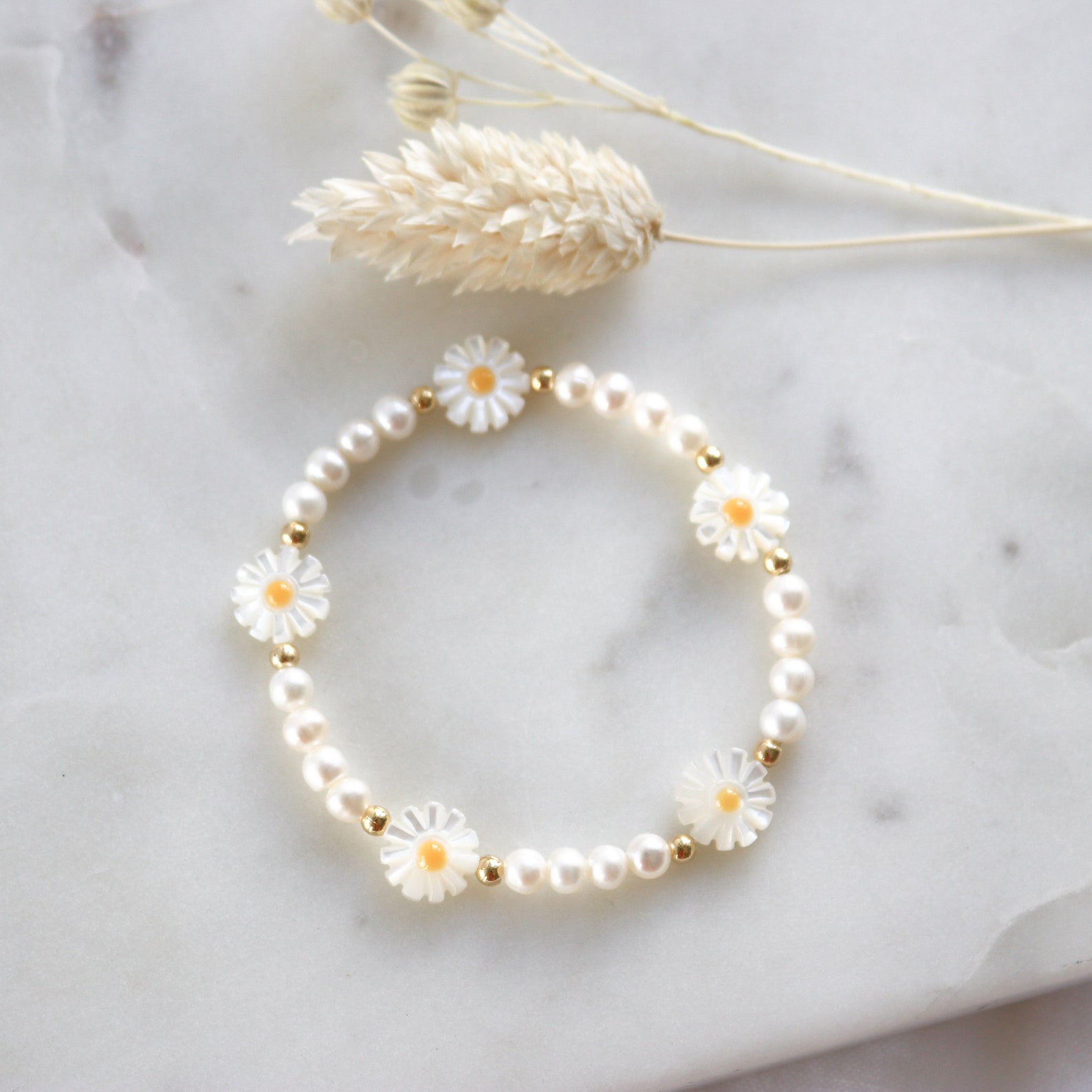 Beaded Daisy Bracelets Flower Beaded Bracelet Daisy Etsy