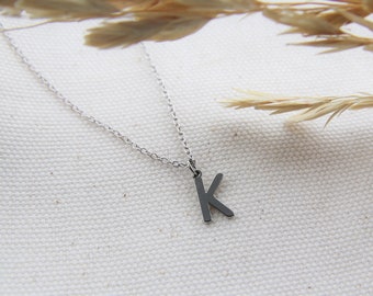 Name necklace sterling silver, Gold Custom Letter Necklace, letter m necklace, tiny letter necklace, initial necklace, initial d, mom gift