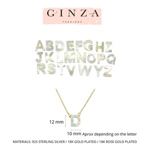 Mother of Pearl Initial Letter, alphabet necklace, custom letter necklace, dainty name necklace, Initial d, mother's day gift image 5