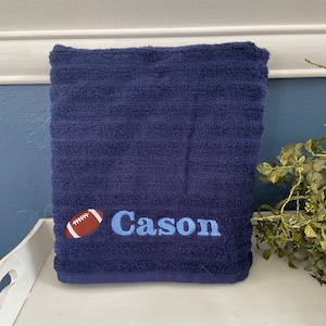 Personalized football towels, embroidered bath towel, custom football towel, personalized sports towel, team towel, football birthday party