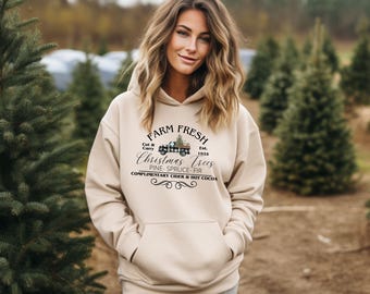 Farm Fresh Christmas Tree Hoodie, Vintage Christmas, Christmas hoodie, Christmas sweatshirts for women and men, Classic Christmas, Trending