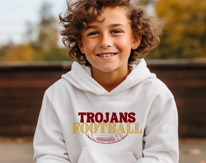 Youth Football Hoodie, Custom Team Name Youth Hoodie, Personalized Football Jacket, Kids Football Sweater, Football Mom, Football Dad