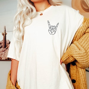 Skeleton Finger Shirt Comfort Colors, Peace Sign Shirt Pocket Designs, Funny Fall Shirt Embroidered, Skeleton Hand Shirt Pocket Embroidery