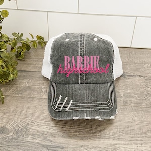 Custom Team Sports Hats, Distressed Hats for Moms, Snapback Hat for Women Trendy, University Trucker Hats, Sports Team Hats Embroidered image 2