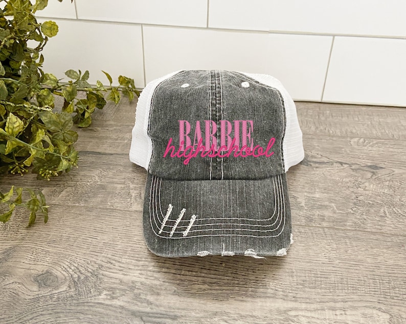 Custom Team Sports Hats, Distressed Hats for Moms, Snapback Hat for Women Trendy, University Trucker Hats, Sports Team Hats Embroidered image 2