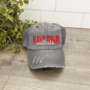Custom Team Sports Hats, Distressed Hats for Moms, Snapback Hat for Women Trendy, University Trucker Hats, Sports Team Hats Embroidered image 7